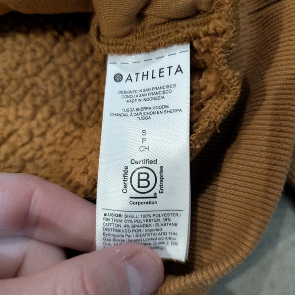 Athleta Tugga Sherpa Hoodie Women's S Pull Over Burnt Orange - Picture 2 of 7